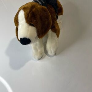 Harley-Davidson Brown and White Plush Dog Toy